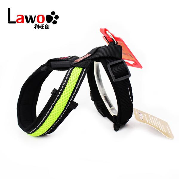 Rechargeable Airmesh Material Led Dog Harness , Easy Walk Dog Collar