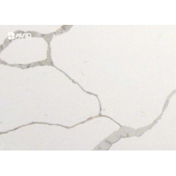 Calacatta White Quartz Stone Slab For Kitchen Countertop / Bathroom Vanity Top