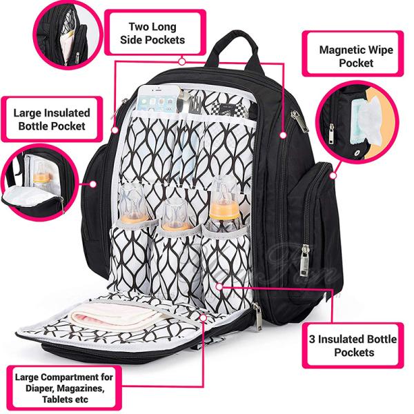 Water Resistant Diaper Bag Backpack mother bag diaper