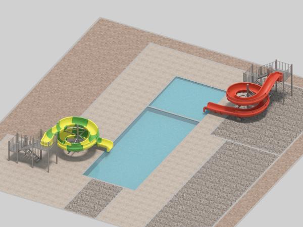 Piscina de verano para adultos, niños, deslizamiento en espiral de fibra de vidrio adecuado para residencias, hoteles comerciales Piscina