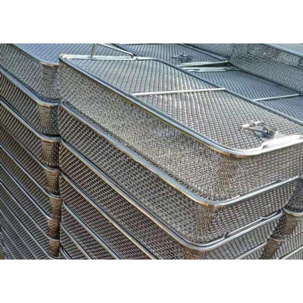 Cesta médica de la desinfección de la malla de alambre del acero inoxidable 304 tamaño de los 40cm de los x 25cm de los x 7cm