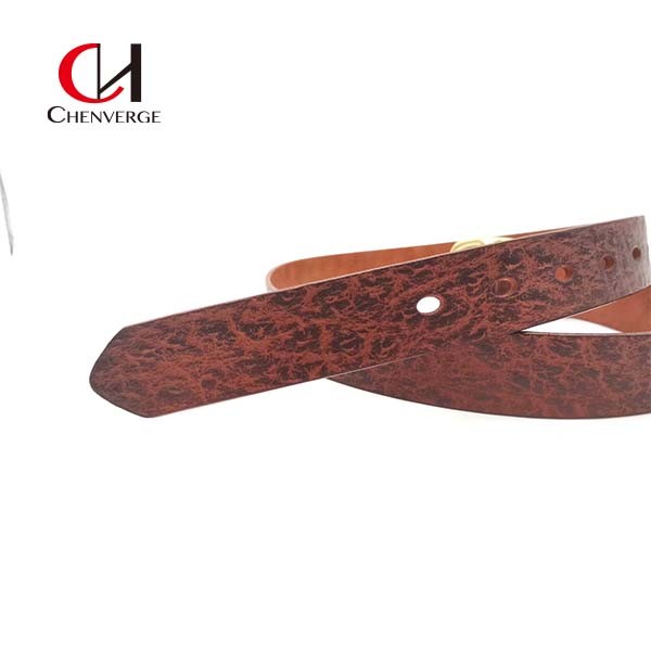 Cowhide Crocodile Embossed Leather Belt
