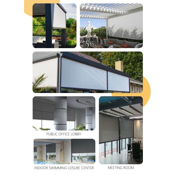 Garden Pergola Electric Roller Blinds Pvc Waterproof Sunscreen Outdoor Zip Screen