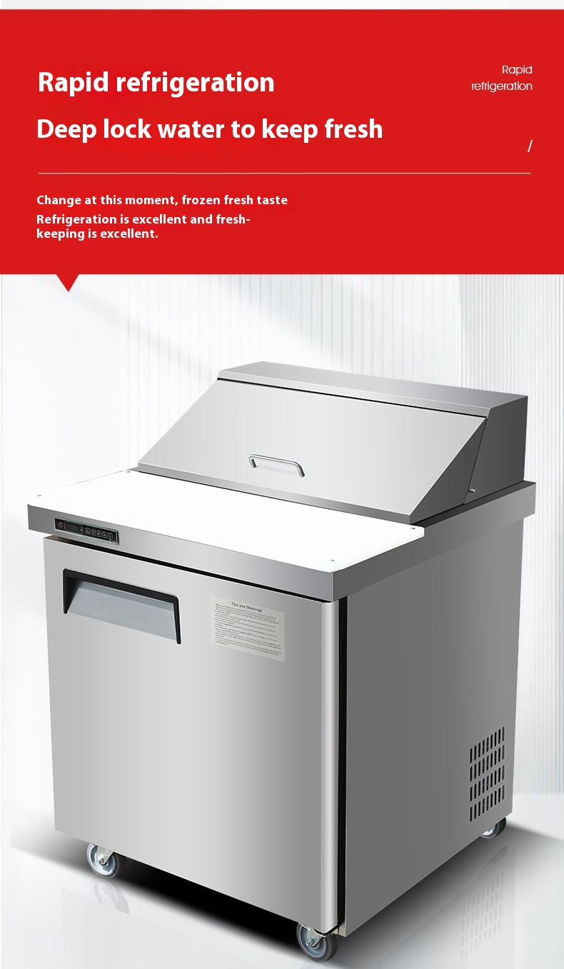 Stainless Steel 201 Pizza Prep Refrigerator with Automatic Defrost and Adjustable Thermostat