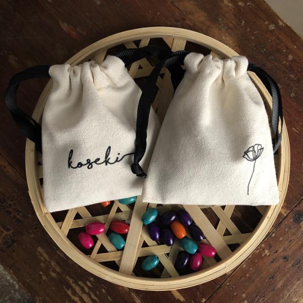 Eco Friendly Round Bottom Cotton Fabric Drawstring Candle Bag for Jewelry Packaging