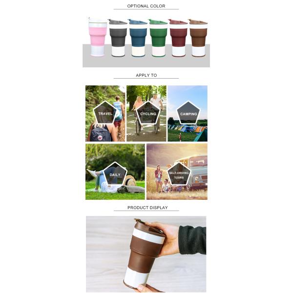 Lightweight 150g 400ML Collapsible Silicone Coffee Cup