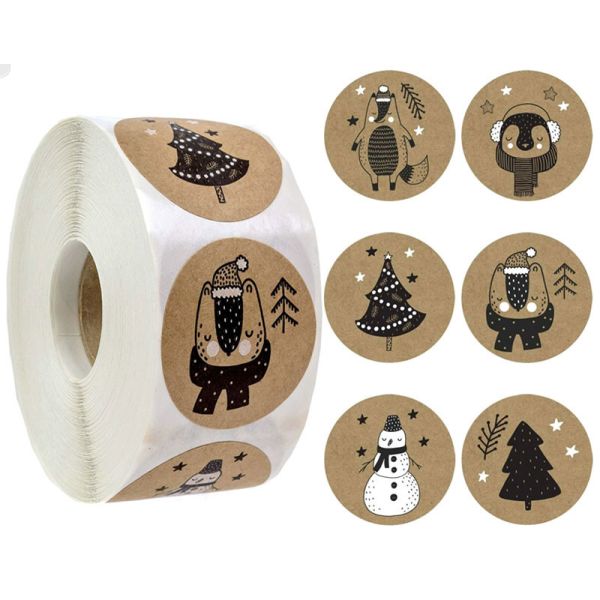 Personalised Round Merry Christmas PVC Label Sticker Labels For Card Gift Envelope Box