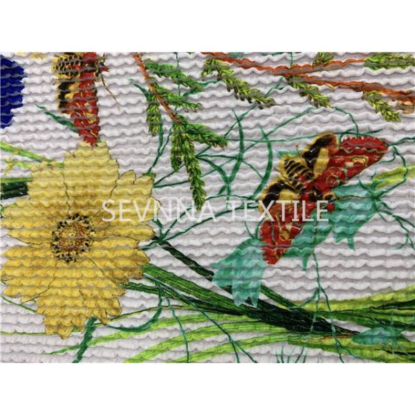 Нейлон лайкра повторно использовал подгонянную ткань Swimwear печатающ связанный уток