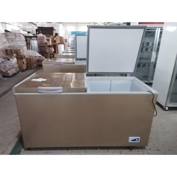Modern Supermarket Island Chest Freezer Powder Coating Finish