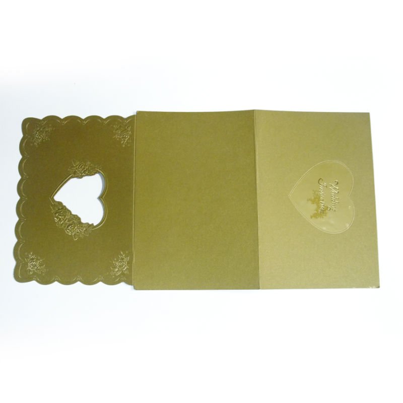 Custom Romantic Gloden birthday invitation Laminated Card Printing for Valentine's Day