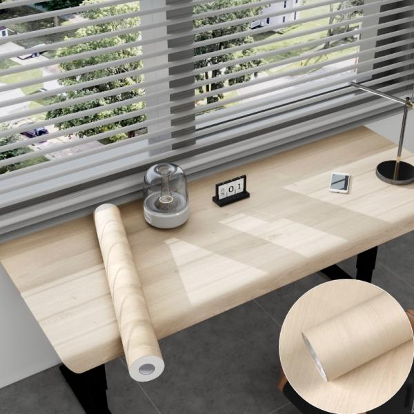 Modern Wood Grain PVC Wallpaper Self-Adhesive Moisture-Proof