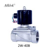 Válvula de solenoide fechado normal de aço inoxidável da água de 1,5 polegadas de 2 maneiras