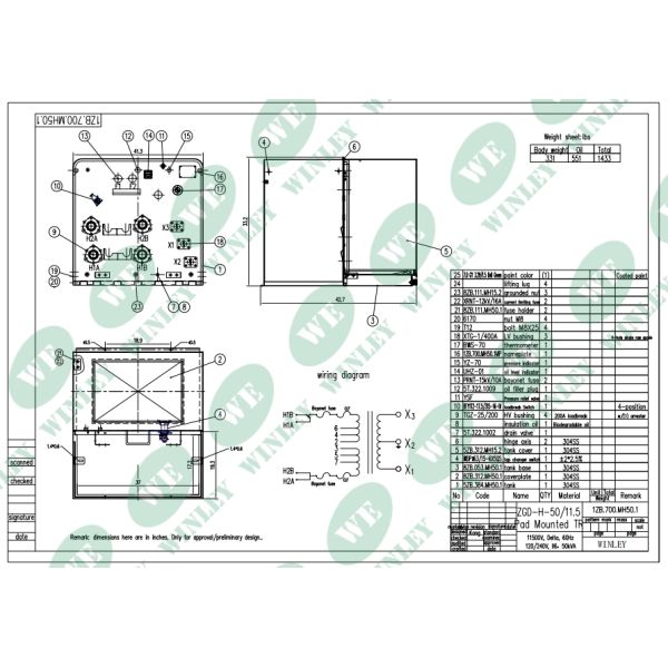 50kva Single Phase Pad Mounted Transformer 11.5Kv to 120v Oil Filled Residential Distribution Transformer