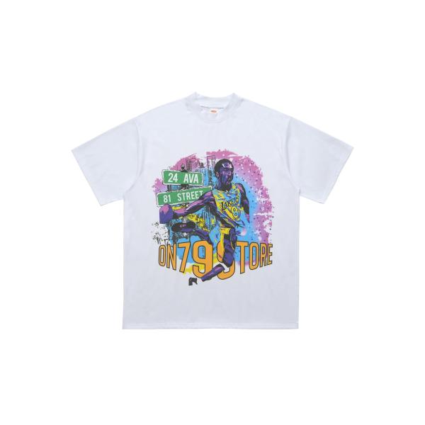 High Street 100% de algodón camiseta de gran tamaño y letra retro Impresión con tela pesada