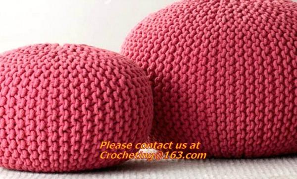 Middle size cotton crochet floor pouffe crochet pouf hassock Ottoman Floor Cushion