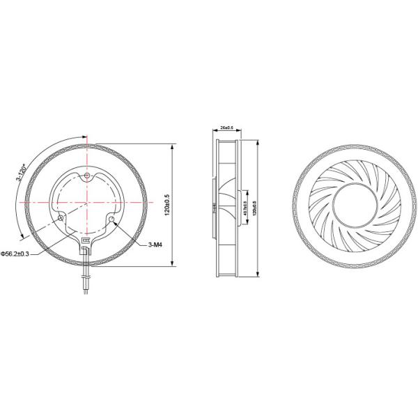 12V 24V Automotive Charger Cooling Fan , Practical 120mm Frameless Fan
