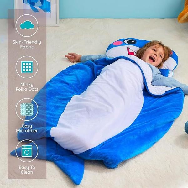60x39 Inch Shark Toddler Nap Mat with Pillow & Blanket