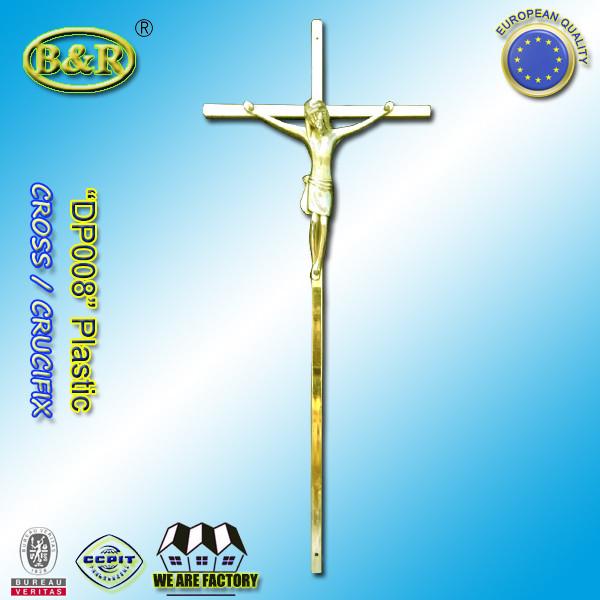 Crucifixo transversal plástico transversal fúnebre DP008 para o tamanho 45*19cm do cristo do engodo dos cruces de Plasticos da decoração do caixão