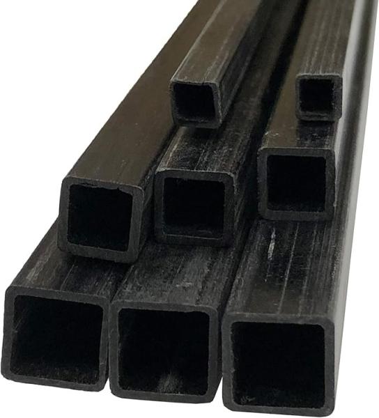 8mm X 8mm x 1000mm Pultruded 3K Carbon Fiber Square Tube  Black Matte Finish