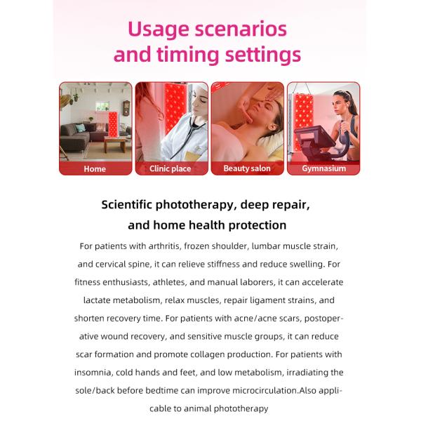 300W Portable LED Red Light Therapy Panel High Power Red And Near Infrared Light Therapy Panel