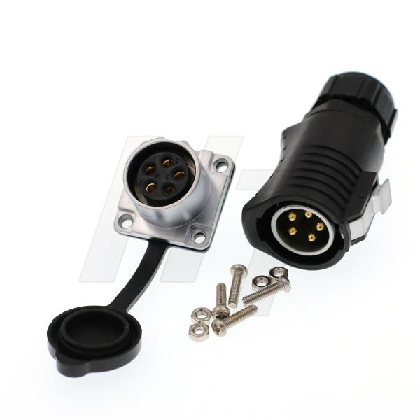 5 Pin Waterproof Plastic Connector 30 Amp For Power Industrial Equipment