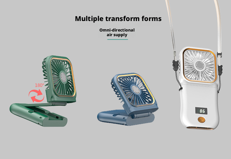 Bladeless Neck Fan with Phone Stand USB Rechargeable Hands Free Portable Fan