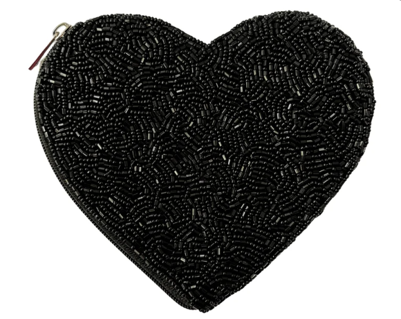Handmade Beaded Coin Bag Compact Zipper Pouch Wallet Organizer for Coins Cash Cards and Makeup Essentials