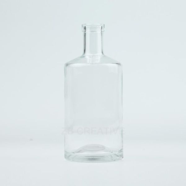 700ml Crystal White Glass Liquor Bottles Cork Top For Whisky 550g CY-839