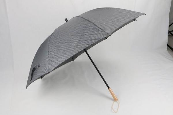 30 Inch Mens Black Golf Umbrella , Wooden Handle Long Shaft Golf Umbrella