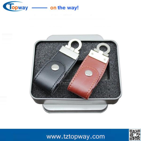 Portable 16gb black leather usb flash drive for gifts and promotion memory card