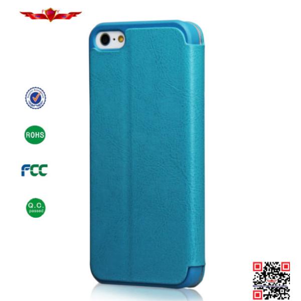 New High Quality Colorful PU Flip Case For Iphone 5S With Stander 100% Perfect Fit