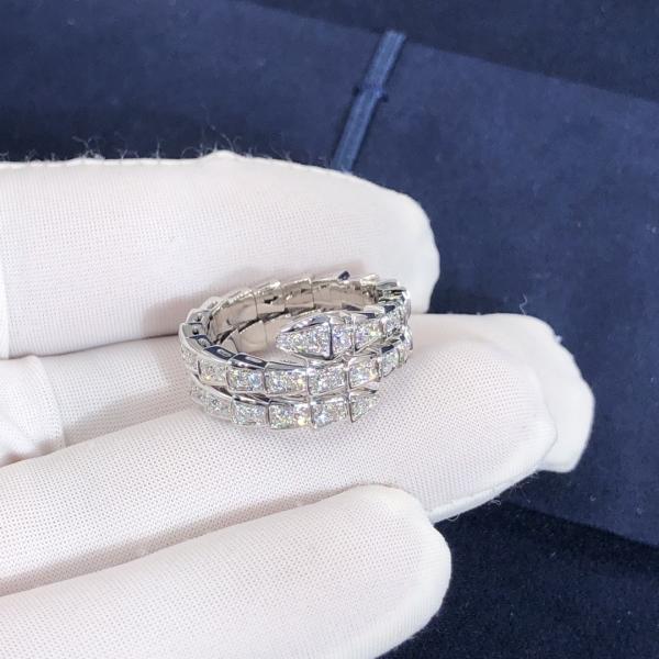Elegant  18K Gold  2 Row Diamonds Serpenti Viper Ring Diamond Ring Yellow Gold White Gold