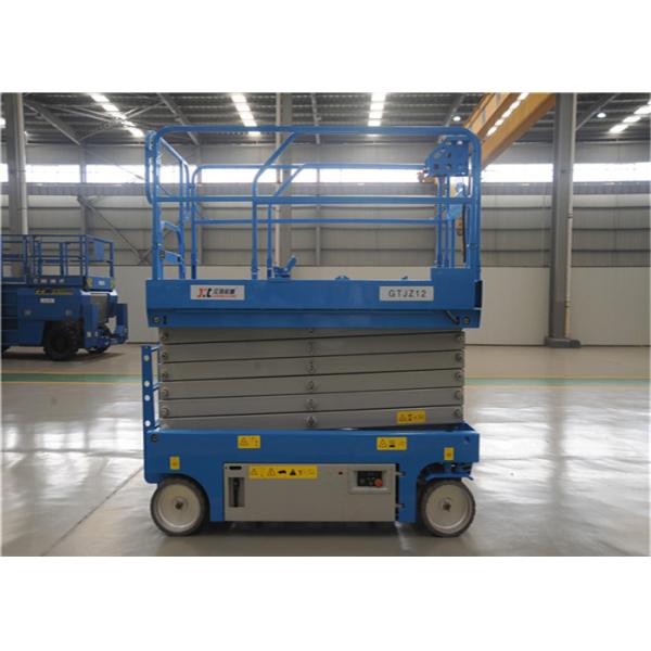 14 M Hydraulic Scissor Lift Battery Powered With Four Wheels Solid Tires