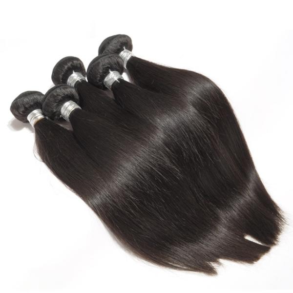Straight Virgin Human Hair Bundles Peruvian Hair Extension Full Cuticle No Acid