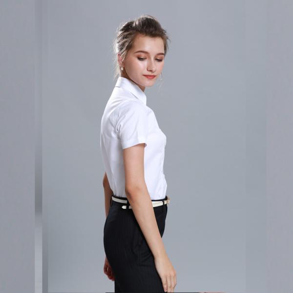 100% Cotton Womens Work Uniforms Quick Dry Anti - Pilling With Short Sleeve