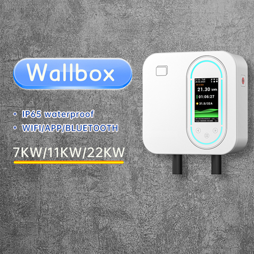 22 кВт трехфазная быстрая зарядка Smart Home Wallbox сертифицированный CE Настенное зарядное устройство для электромобилей IP65 водонепроницаемая поддержка Подключение RFID / WiFi / Bluetooth Доступно в белом и черном цветах