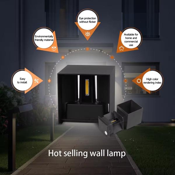 Residential Outdoor Lighting Solution Aluminum Wall Light with Solar Power Supply