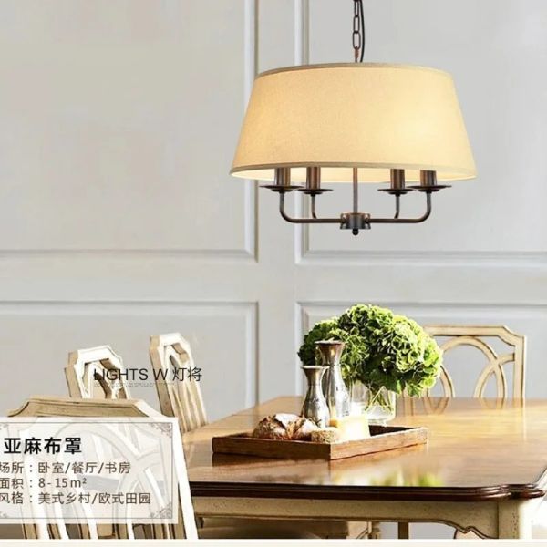 American Retro green fabric Pendant Lights Vintage Rustic Lamp (WH-VP-311)