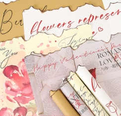 Flame Lover Art Paper Fire Edge Retro Cowhide Flower Packaging Paper