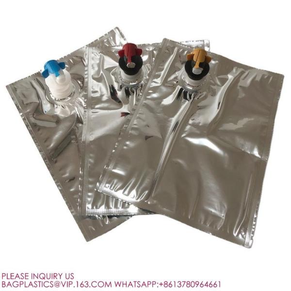 Dispenser Bib Bag Laminated Aluminum New Products 2L 3L 5L Stand Up Pouch Spout Beverage