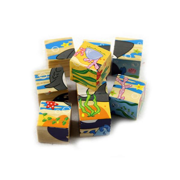 игрушек блоков плода 3.5cm блоки головоломки деревянных животные для детей