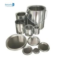 Petites boîtes sans doublure de peinture autour des boîtes vides de peinture en métal avec des couvercles