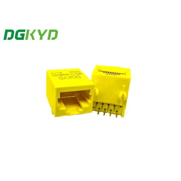 DGKYD56211118IWB1DY1022 Полный пластиковый PBT Желтый RJ45 Коннектор DIP PCB Mount Без лампы RJ45 Без трансформатора