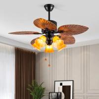 Fabricant Ventilateur de plafond décoratif vintage de style américain Ventilateur de plafond à enroulement motorisé avec lumière