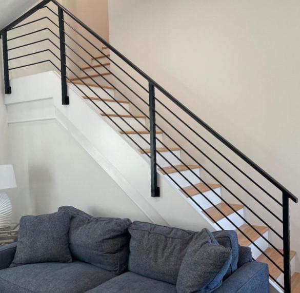 Contemporary FRP Handrails Indoors Fiberglass Stair Railing Black Smooth Treatment