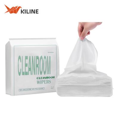 50gsm White Non Woven Cleanroom Wipers Polyester Cellulose Blend