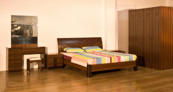 MDF+Paper Home Furniture,Panel Bedroom Set,Wood Bed and Wardrobe,Nightstand,Dresser with Mirror,Amorie,Chest