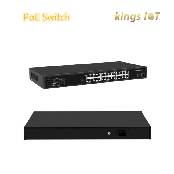 Full Gigabit Network 24 Ports Poe Switch with Higher Speed All Ports Support IEEE 802.3X Full-Duplex Flow Control and Backpresure Half-Duplex Flow Control
