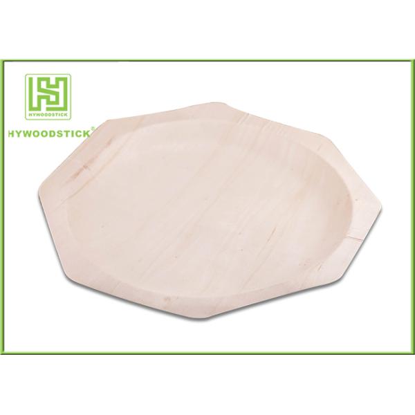 100% Natural Sustainable Disposable Wooden Plates Wood Dinner Dishes Well Polished
