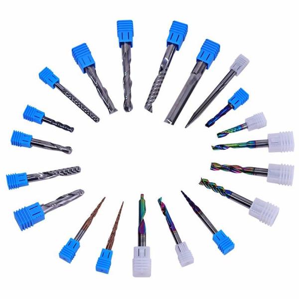 YingBa Alta calidad de revestimiento de PCB cortador de fresado carburo sólido fondo plano de maíz dientes de extremo de molino herramientas de corte de madera Cnc Router Bits